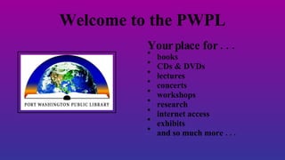 Welcome to the PWPL ,[object Object],[object Object],[object Object],[object Object],[object Object],[object Object],[object Object],[object Object],[object Object],[object Object]