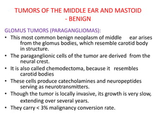 Tumours of External Auditory Canal and Middle Ear | PPTX
