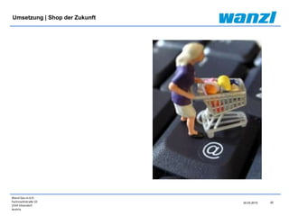 Wanzl Ges.m.b.H.
Fachmarktstraße 10
2334 Vösendorf
Austria
20
24.03.2015
Umsetzung | Shop der Zukunft
 