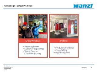 Wanzl Ges.m.b.H.
Fachmarktstraße 10
2334 Vösendorf
Austria
30
24.03.2015
Technologie | Virtual Promoter
 