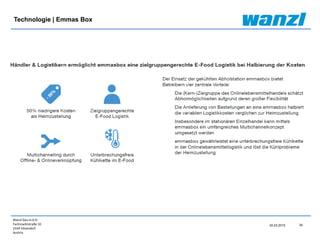 Wanzl Ges.m.b.H.
Fachmarktstraße 10
2334 Vösendorf
Austria
34
24.03.2015
Technologie | Emmas Box
 