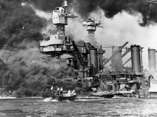V. Early Action of the War
C. 2 Mistakes made by the Axis Powers
2. Japan attacked Pearl Harbor-Dec. 7,
1941-Japanese General Tojo launched
a surprise attack on the naval base
hoping to preserve their empire in the
Pacific. The Japanese underestimated
the power of the United States.
 