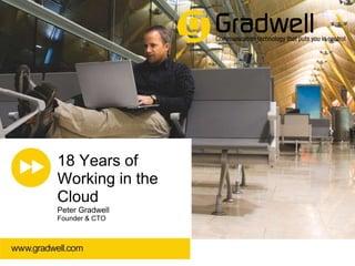 www.gradwell.com | 01225 800 800 | info@gradwell.com
18 Years of
Working in the
Cloud
Peter Gradwell
Founder & CTO
 