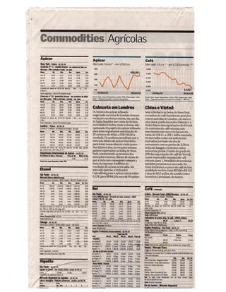 Jornal Valor Econômico: Dados Commodities 19/01/2016