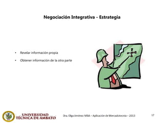 Negociación Integrativa - Estrategia




•   Revelar información propia

•   Obtener información de la otra parte




                                                           17
 