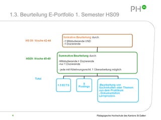 1.3. Beurteilung E-Portfolio 1. Semester HS09 