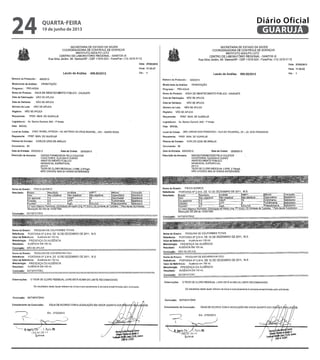 quarta-feira
19 de junho de 2013
24 GUARUJÁ
Diário Oficial
 