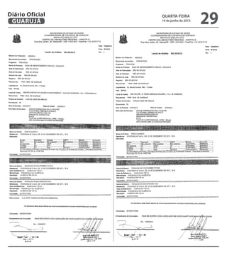 quarta-feira
19 de junho de 2013
29GUARUJÁ
Diário Oficial
 