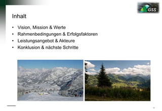 Inhalt
• Vision, Mission & Werte
• Rahmenbedingungen & Erfolgsfaktoren
• Leistungsangebot & Akteure
• Konklusion & nächste Schritte
11
 
