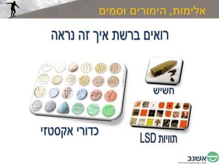 אלימות ,  הימורים וסמים רואים ברשת איך זה נראה חשיש כדורי אקסטזי 