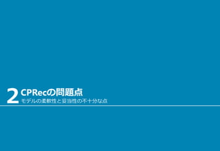 ２CPRecの問題点
モデルの柔軟性と妥当性の不十分な点
 