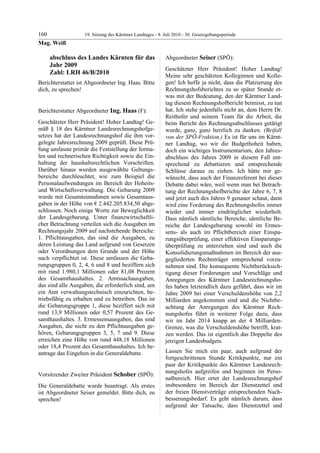 19. LTG-Sitzung am 8. Juli 2010