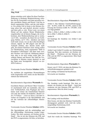 19. LTG-Sitzung am 8. Juli 2010