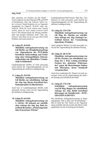 19. LTG-Sitzung am 8. Juli 2010