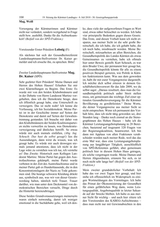 19. LTG-Sitzung am 8. Juli 2010