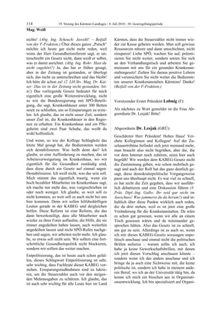 19. LTG-Sitzung am 8. Juli 2010