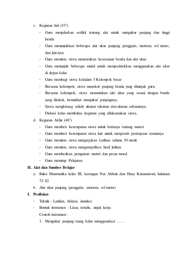 Rpp Lengkap Matematika Kelas 3 Sd Mi Semester 1