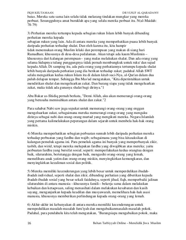 Fiqh al aulawiyyat (fiqh keutamaan) - dr yusouf al-qaradhawi