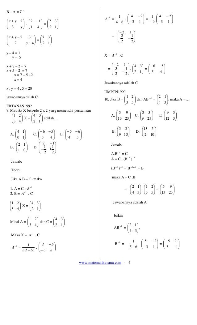 19. soal soal matriks
