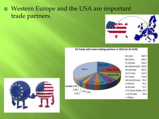  Western Europe and the USA are important
trade partners.
 