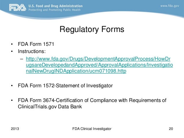 fda 2013 clinical investigator training course how do i put together form 1571