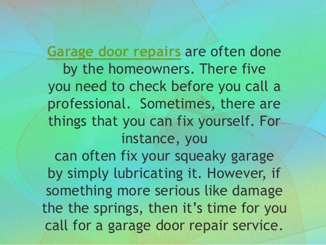 Things To Consider Before Getting Garage Door Repair Service