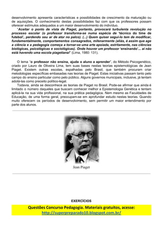 Teoria do Desenvolvimento Cognitivo de Jean Piaget – Hélio Teixeira