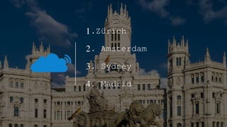 1.Zürich
2. Amsterdam
3. Sydney
4. Madrid
 