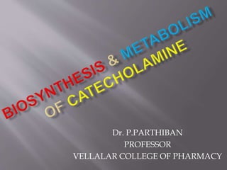 Dr. P.PARTHIBAN
PROFESSOR
VELLALAR COLLEGE OF PHARMACY
 
