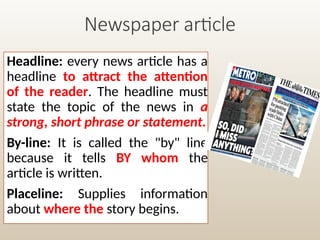 Comprehensive Guide to Newspaper Style and Its Genres in Journalism | PPTX