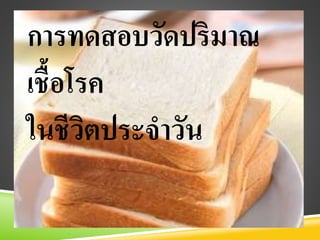 การทดสอบวัดปริมาณ
เชื้อโรค
ในชีวิตประจาวัน
 