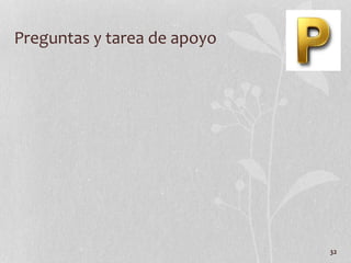 32
Preguntas y tarea de apoyo
 