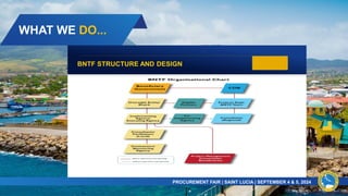 WHAT WE DO...
PROCUREMENT FAIR | SAINT LUCIA | SEPTEMBER 4 & 5, 2024​
 