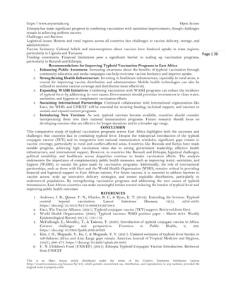 Comparative Study of Vaccination Programs against Typhoid Fever in East ...