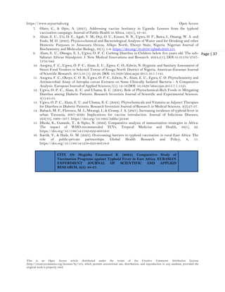 Comparative Study of Vaccination Programs against Typhoid Fever in East ...