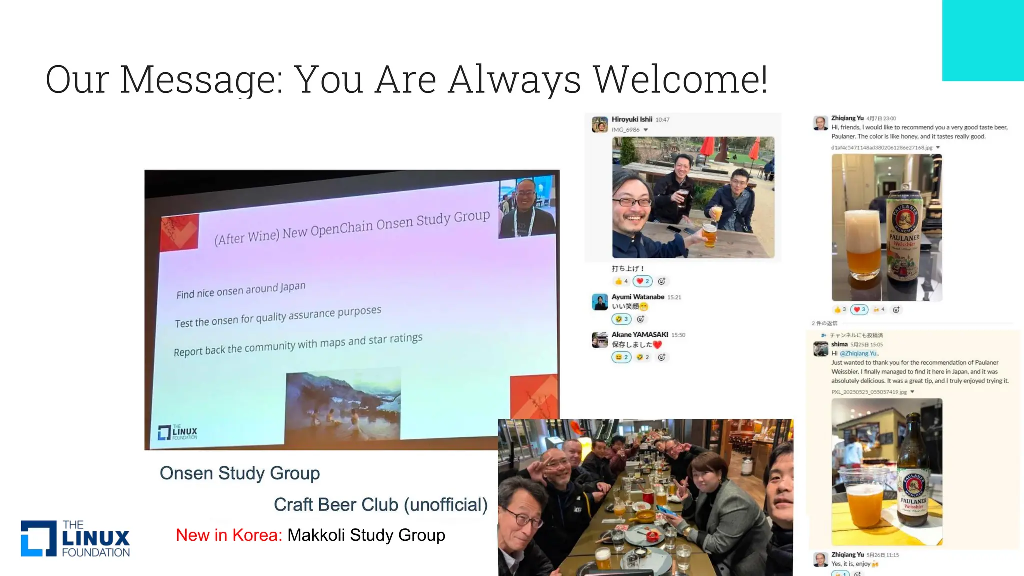 Our Message: You Are Always Welcome!
New in Korea: Makkoli Study Group
 