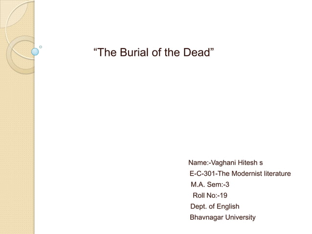 The Burial of the Dead | PPT