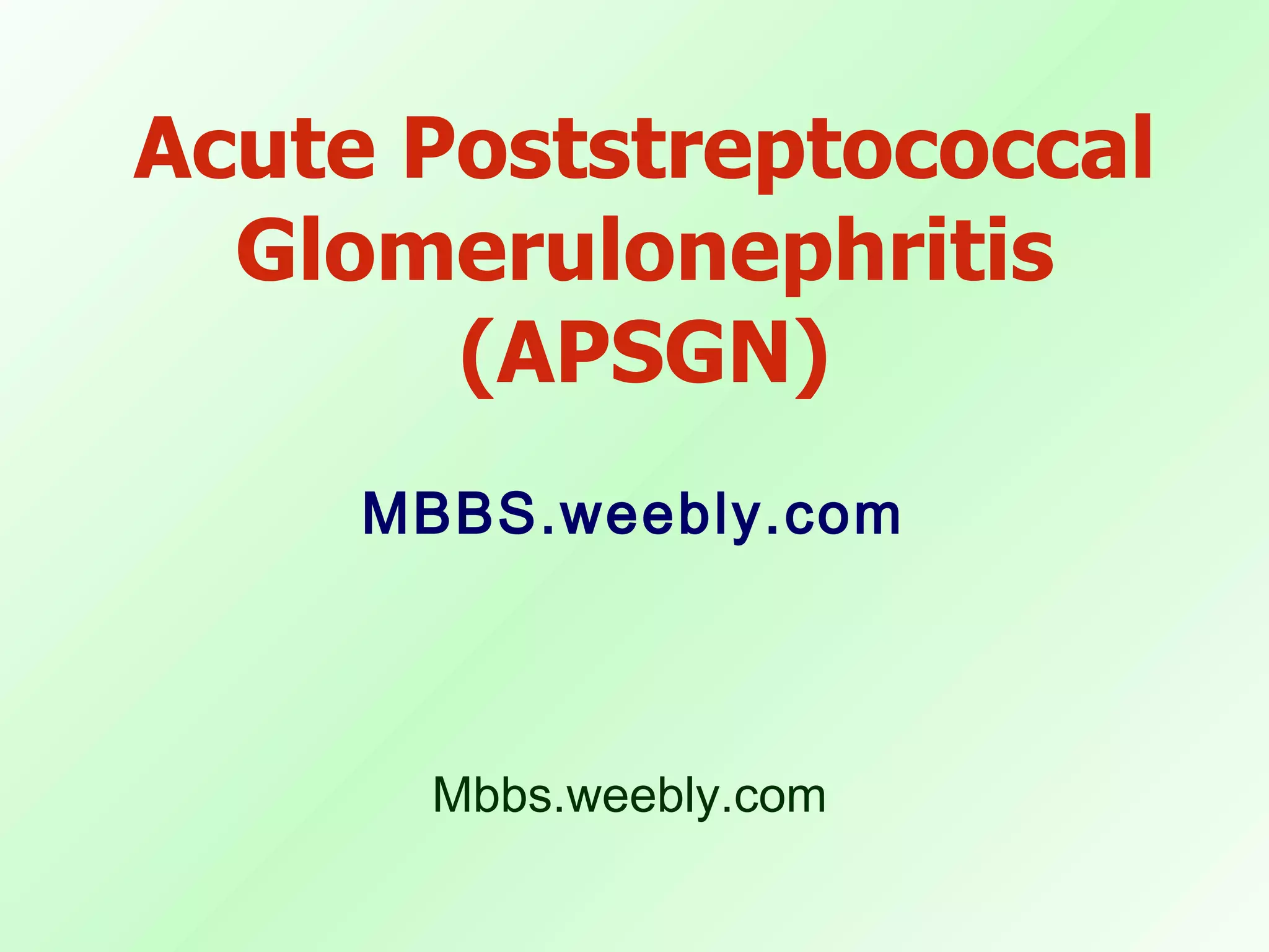 19 Acute Glomerulonephritis PPT