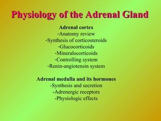 Physiology of the Adrenal Gland ,[object Object],[object Object],[object Object],[object Object],[object Object],[object Object],[object Object],[object Object],[object Object],[object Object],[object Object]