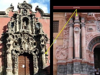 5.2. LAS FACHADAS
En las iglesias italianas se impone la fachada derivada de Il Gesú, en Roma, obra renacentista de Giacomo della
Porta: dos pisos separados por un potente entablamento, articulados por órdenes clásicos y rematados por un
frontón; el cuerpo central se resalta, dejando los laterales retranqueados.
SANTA SUSANA. Carlo maderno, 1603. SAN ANDRÉS DEL VALLE. Carlo Rainaldi, 1665.
 