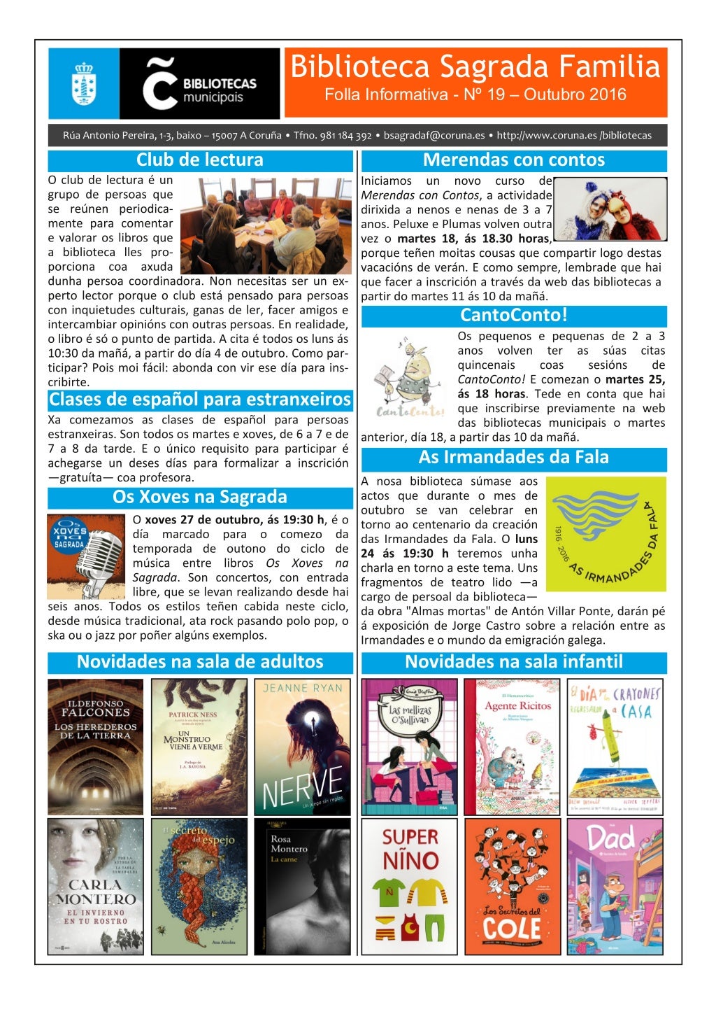 Bolet n Informativo De Outubro 2016 Da Biblioteca Sagrada Familia Da