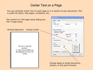 Formatting Pages | PPT