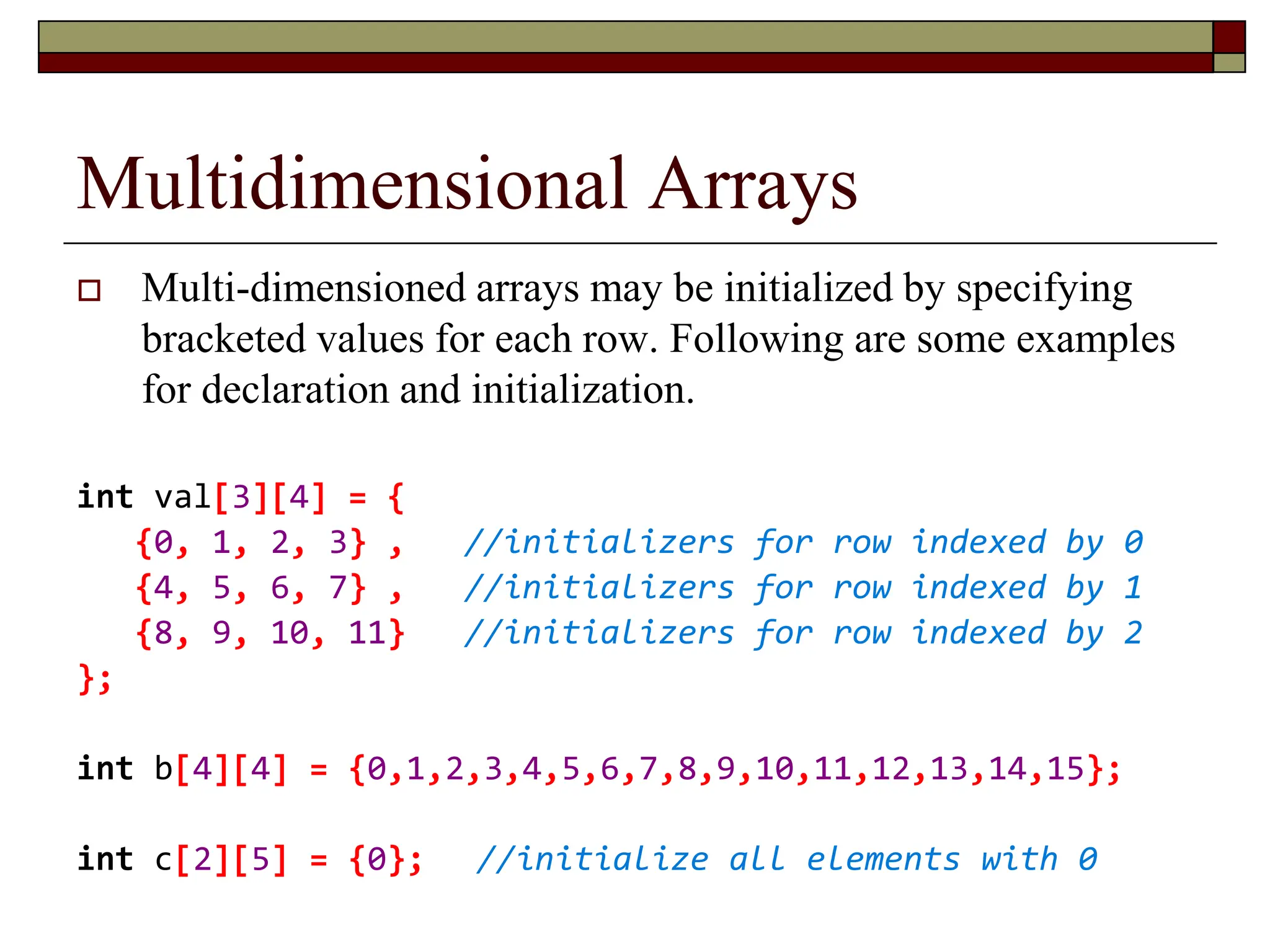19-Lec - Multidimensional Arrays.ppt