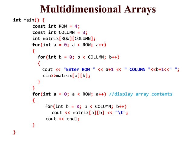 19-Lec - Multidimensional Arrays.ppt