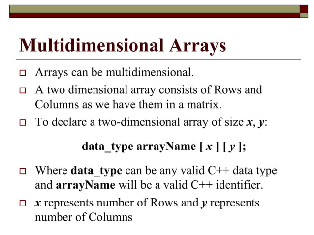 19-Lec - Multidimensional Arrays.ppt | Free Download
