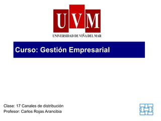 Curso: Gestión Empresarial Clase: 17 Canales de distribución Profesor: Carlos Rojas Arancibia 