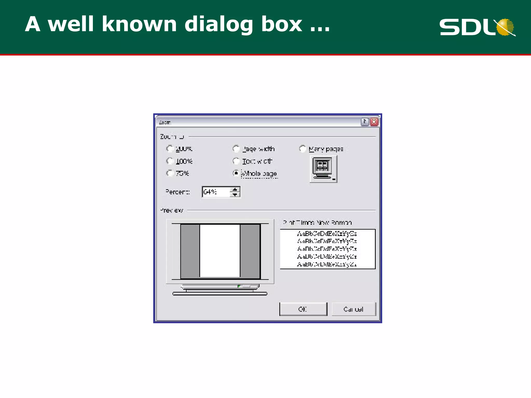 A well known dialog box … 