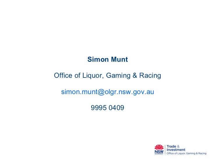 Office of Liquor & Gaming Simon Munt
