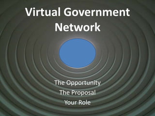 Virtual Government
Network
The Opportunity
The Proposal
Your Role
 