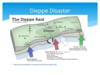  http://www.canadaatwar.ca/content-53/wwii-the-dieppe-raid/
Dieppe Disaster
 